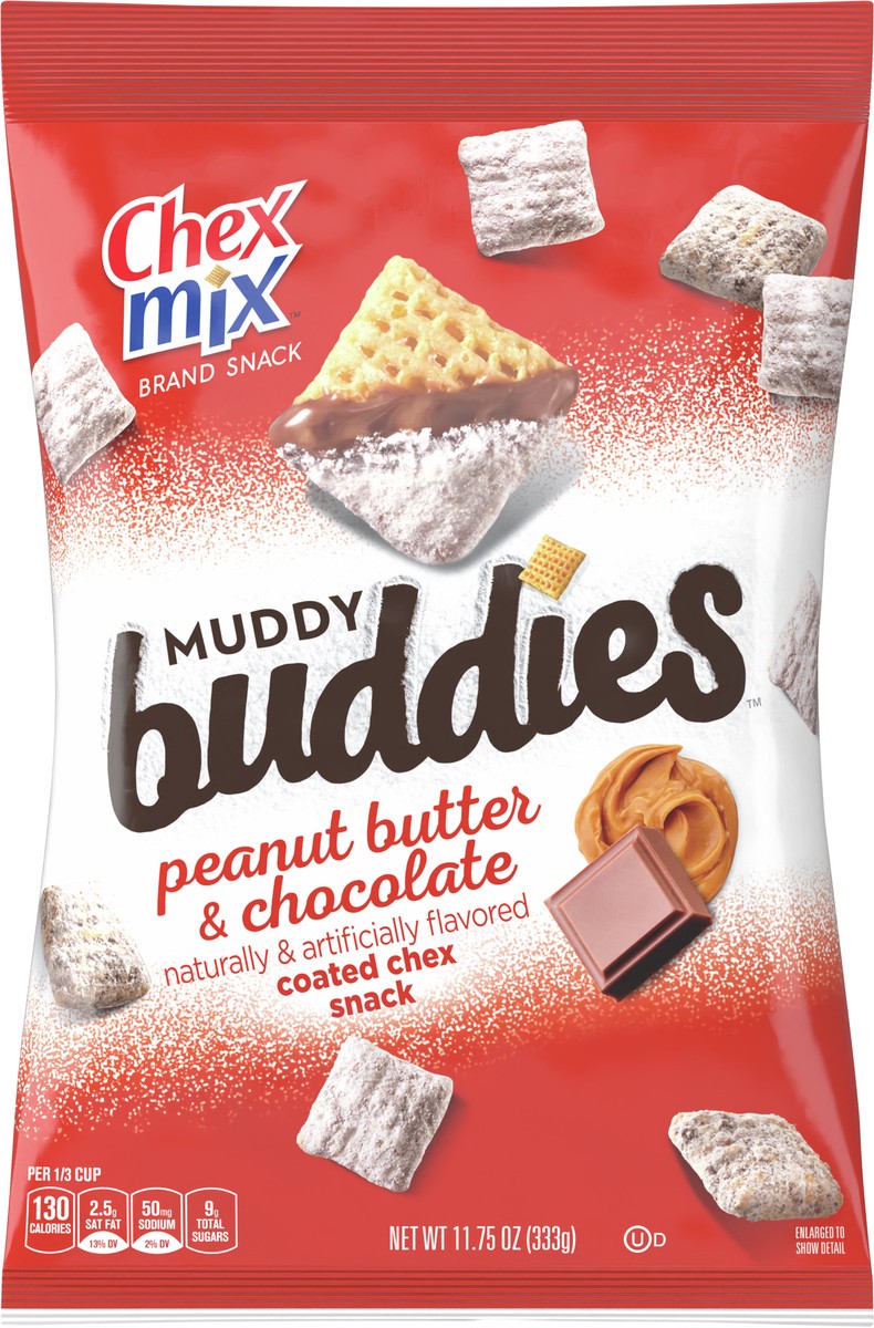 slide 5 of 8, Chex Mix Muddy Buddies, Peanut Butter and Chocolate, Snack Bag, 11.75 oz, 11.75 oz