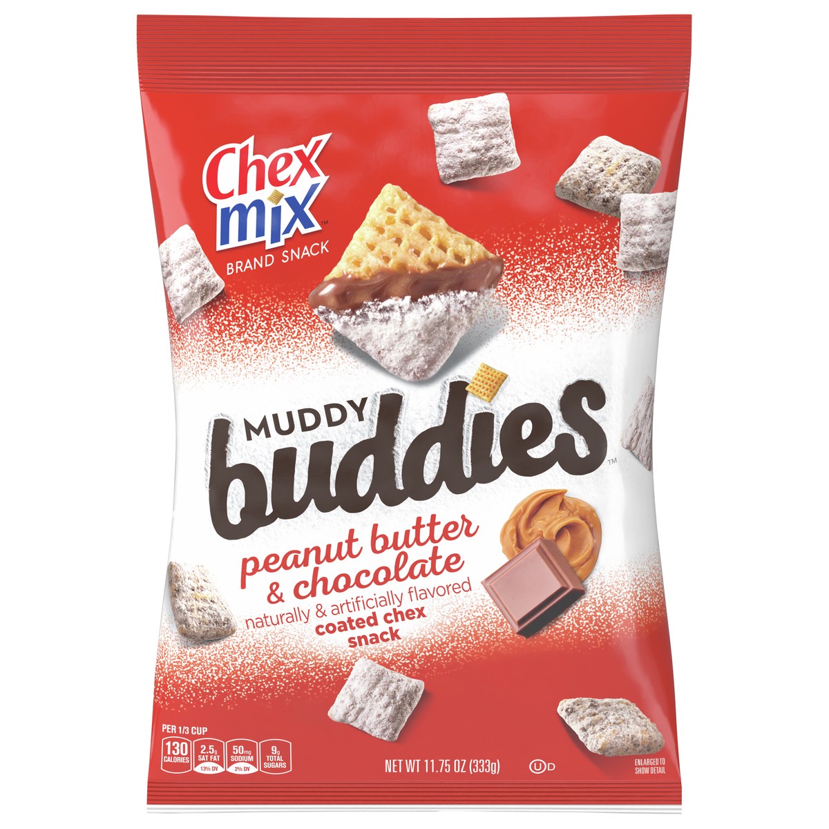 slide 1 of 8, Chex Mix Muddy Buddies, Peanut Butter and Chocolate, Snack Bag, 11.75 oz, 11.75 oz