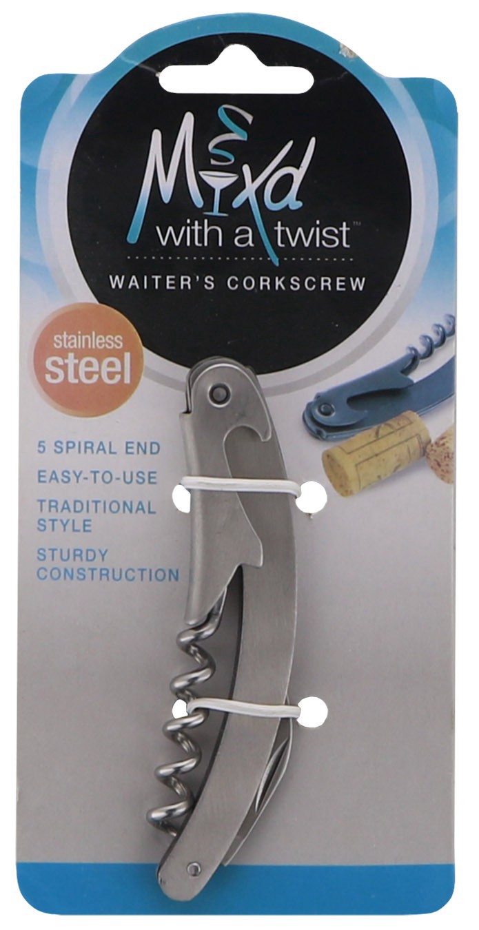 slide 1 of 1, Mixd With A Twist Traditional Waiter's Corkscrew, 1 ct