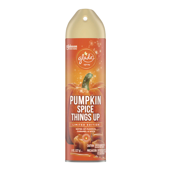 slide 1 of 1, Glade Pumpkin Spice Things Up Air Freshener Spray, 8 oz