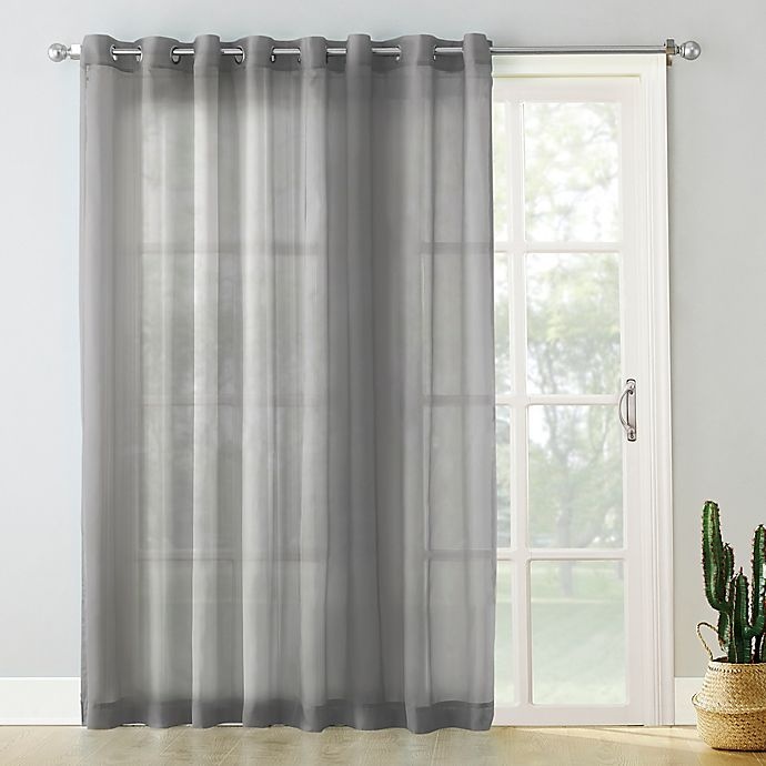 slide 1 of 3, No. 918 No.918 Emily Voile Grommet Sliding Patio Door Curtain Panel - Charcoal, 84 in