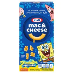 Kraft Mac & Cheese Macaroni and Cheese Dinner SpongeBob SquarePants, 5.5 oz Box