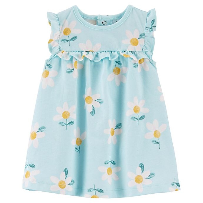 slide 1 of 1, carter's Newborn Floral Jersey Dress - Green, 1 ct