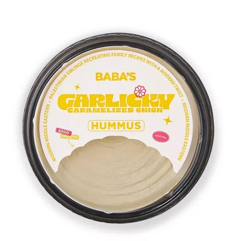 slide 1 of 8, Baba's Garlicky Caramelized Onion Hummus, 10 Ounce, 10 oz