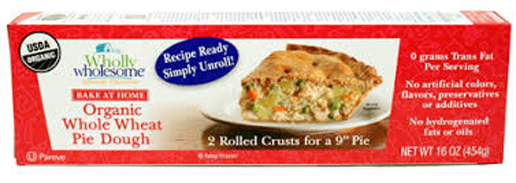 slide 1 of 1, Wholly Wholesome Organic Whole Wheat Rolled Pie Crusts, 16 oz