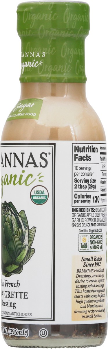 slide 5 of 9, BRIANNAS Organic French Vinaigrette Dressing, 10 oz