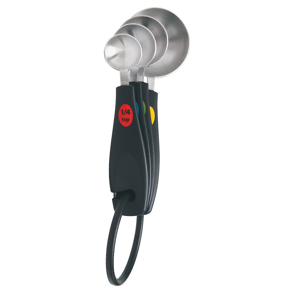 slide 2 of 9, OXO Stainless Steel Measuring Spoons, 4 ct