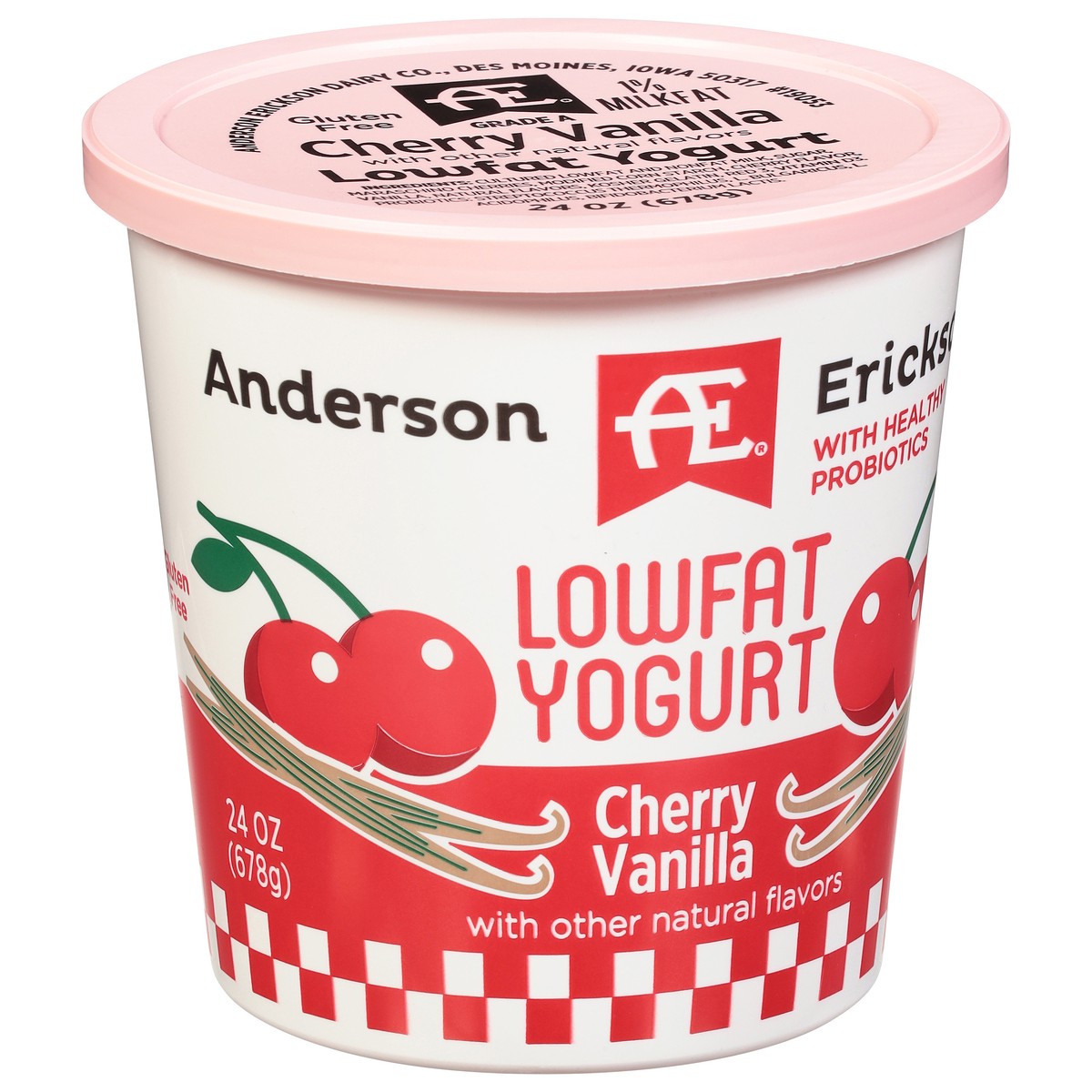 slide 2 of 9, Anderson Erickson Dairy Lowfat Cherry Vanilla Yogurt - 24 oz, 24 oz