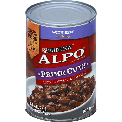 slide 1 of 1, Purina ALPO Prime Cuts With Beef In Gravy Dog Food, 22 oz