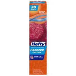 Hefty Double Zipper Freezer Gallon Press to Close Bags 28 Bags