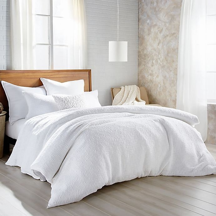 slide 1 of 1, DKNYpure Texture Queen Duvet Cover - White, 1 ct