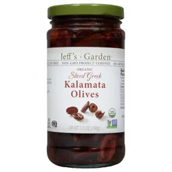 Jeff's Garden Organic Sliced Greek Kalamata Olives, 7 oz Dr. Wt.