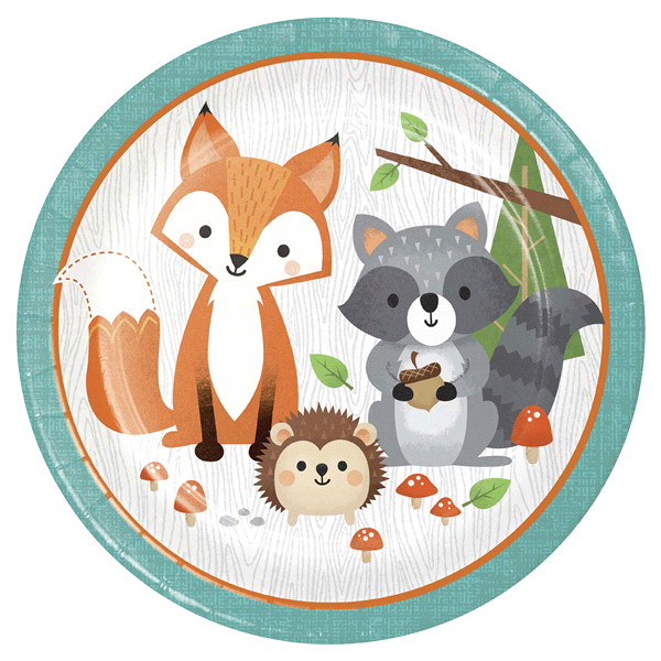 slide 1 of 1, Creative Converting Wild One Woodland Animals Party Dinner Plate, 8 ct