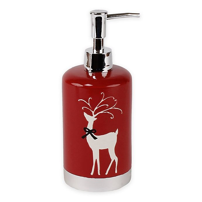 slide 1 of 1, Saturday Knight Reindeer Games Lotion Dispenser - Red, 1 ct