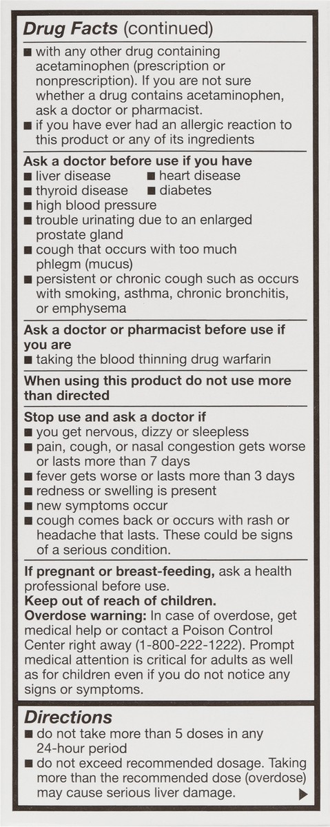 slide 5 of 9, TopCare Maximum Strength Tussin Cf Max Severe Non-drowsy Multi-symptom Cough Cold + Flu Pain Reliever/fever Reducer, Cough Suppressant, Expectorant, Nasal Decongestant Liquid, 4 oz