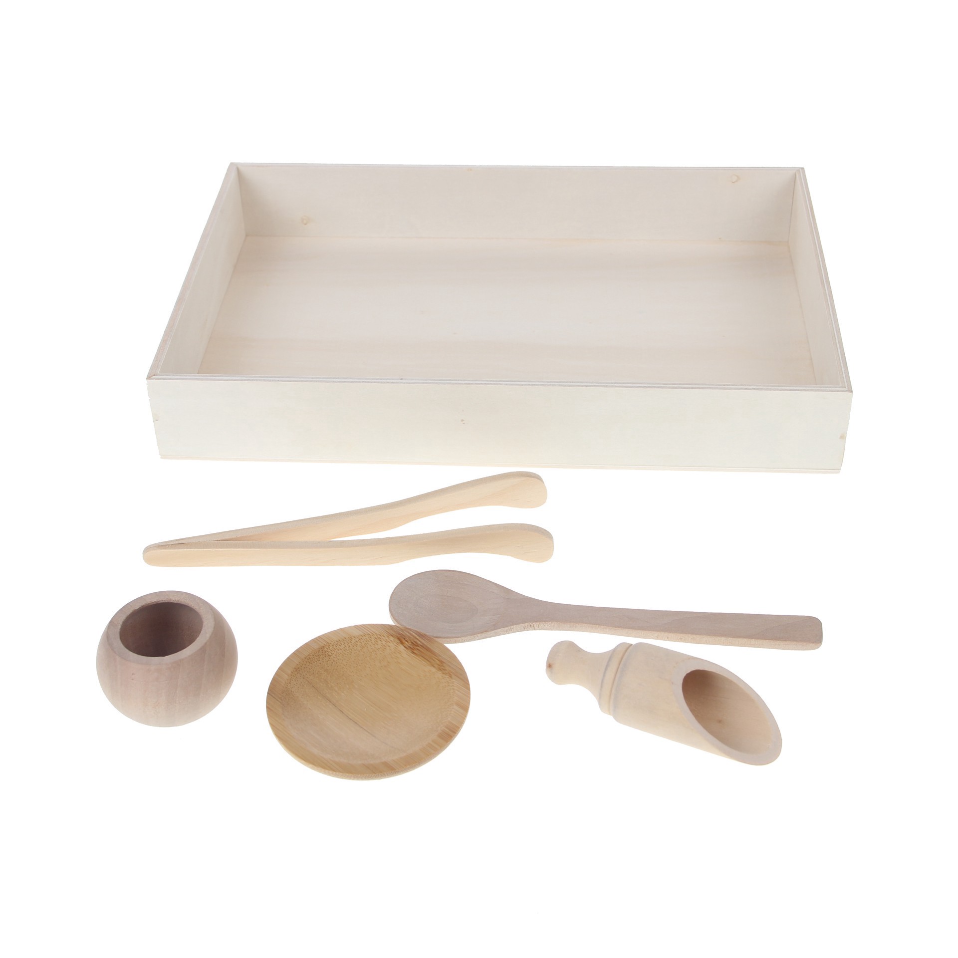 slide 2 of 4, Wood Tray & Kitchen Set By Creatology, 8 in x 1.77 in