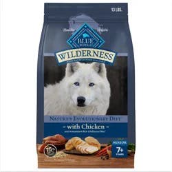 Blue Buffalo Wilderness High Protein Natural Senior Dry Dog Food plus Wholesome Grains, Chicken 13 lb bag