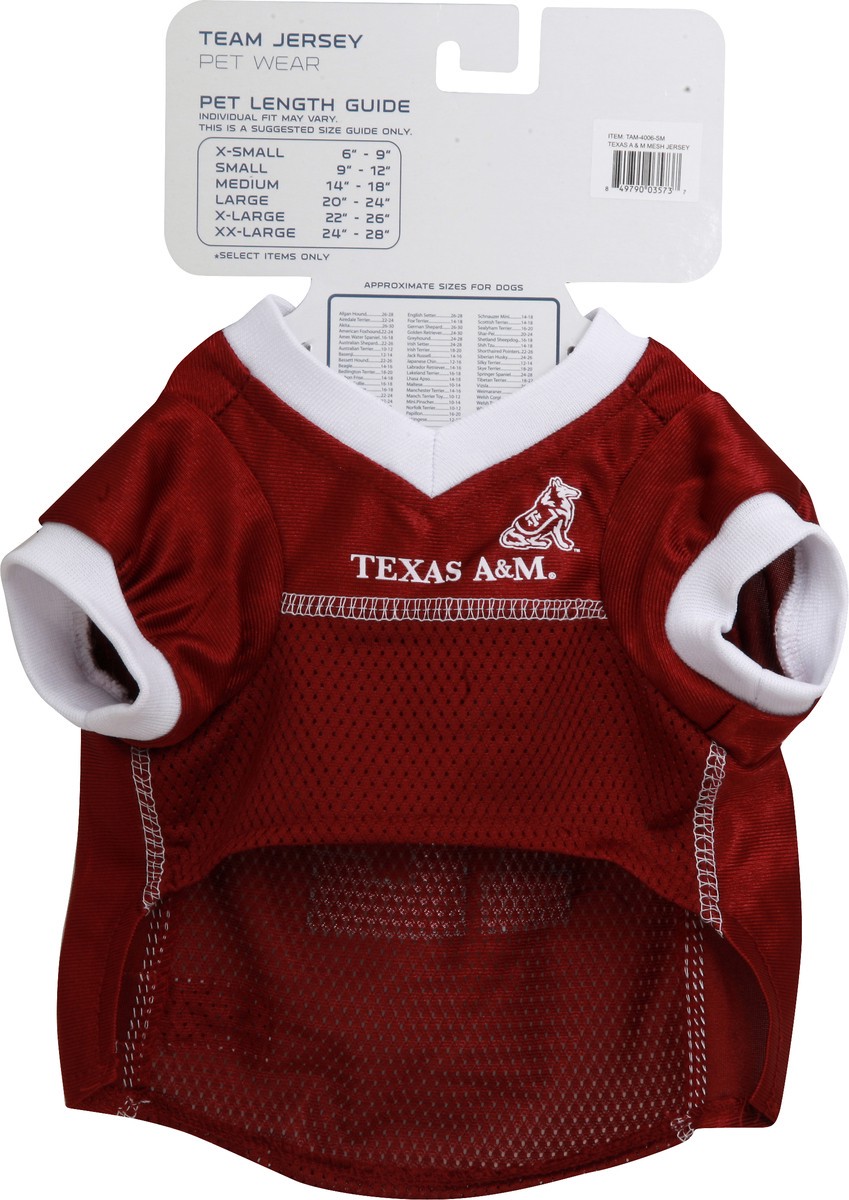 slide 4 of 6, Pets First Pet Wear, Team Jersey, Collegiate, Texas A&M, S, SM