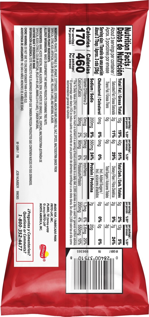 slide 2 of 6, Sabritas Peanuts Spicy Flavored 2 3/4 Oz, 2.75 oz