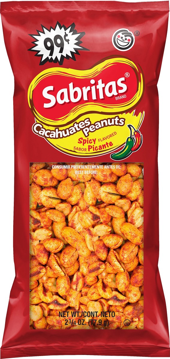 slide 3 of 6, Sabritas Peanuts Spicy Flavored 2 3/4 Oz, 2.75 oz