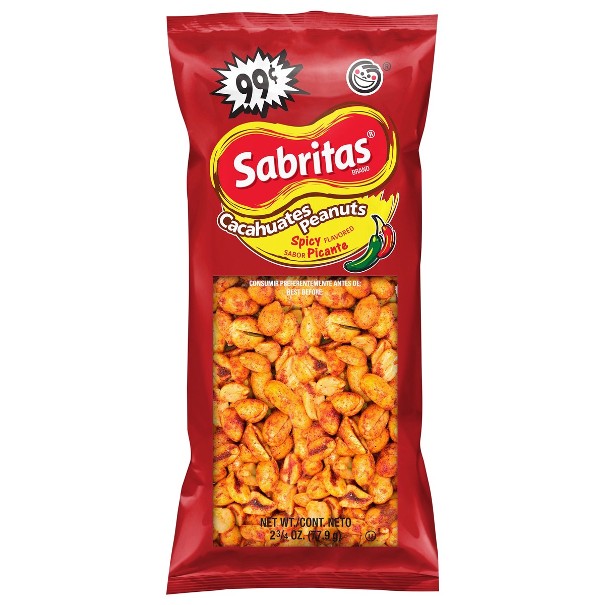slide 1 of 6, Sabritas Peanuts Spicy Flavored 2 3/4 Oz, 2.75 oz