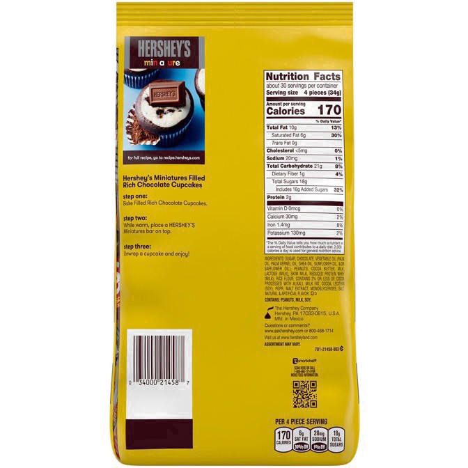 slide 33 of 63, Hershey's Miniatures Assorted Chocolate Candy Party Pack, 35.9 oz, 35.9 oz