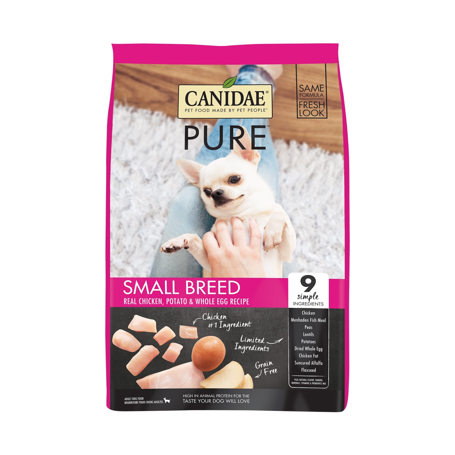 slide 1 of 1, CANIDAE Grain Free PURE Fields Small Breed Adult Dog Dry Formula with Chicken, 4 lb