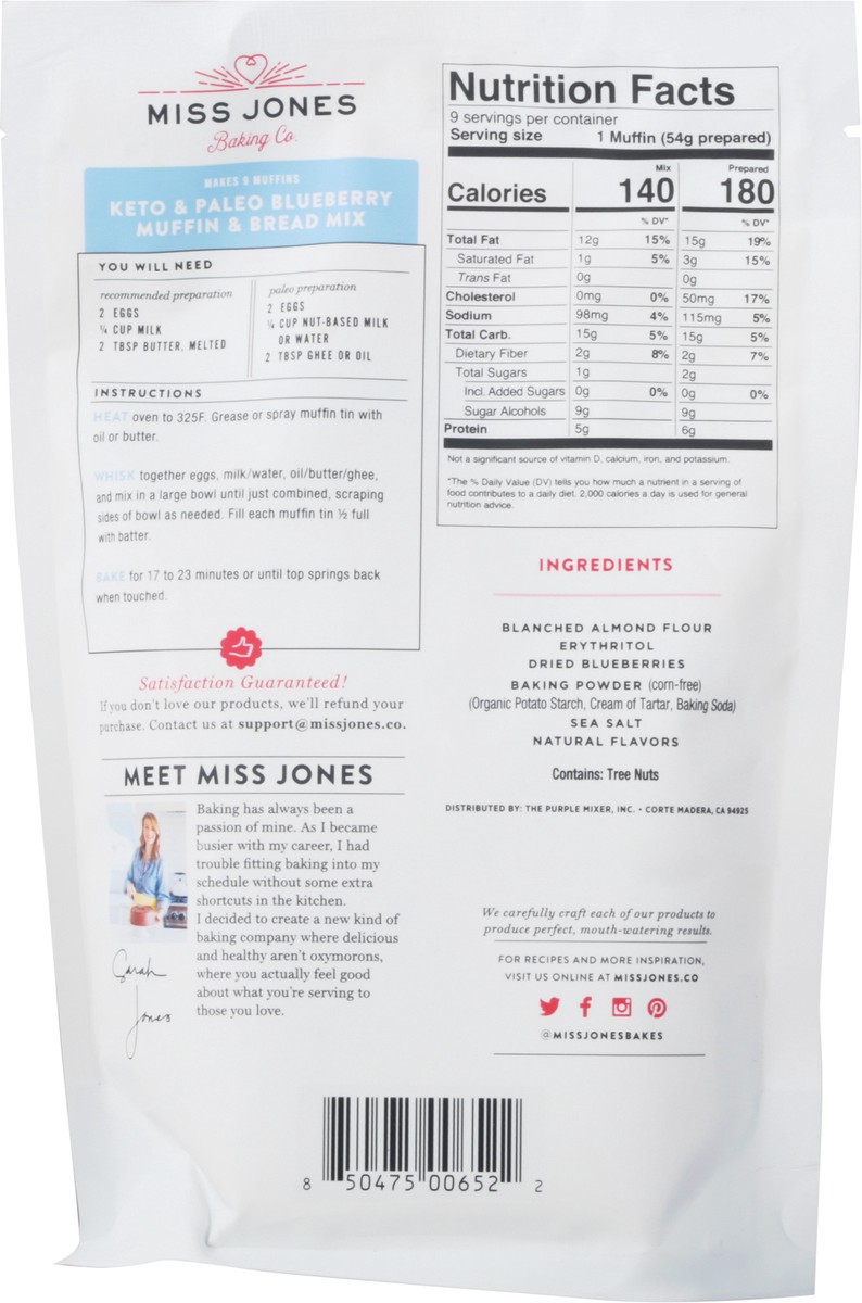 slide 11 of 13, Miss Jones Baking Co. Almond Flour Blueberry Bread & Muffin Mix 10.57 oz, 10.57 oz