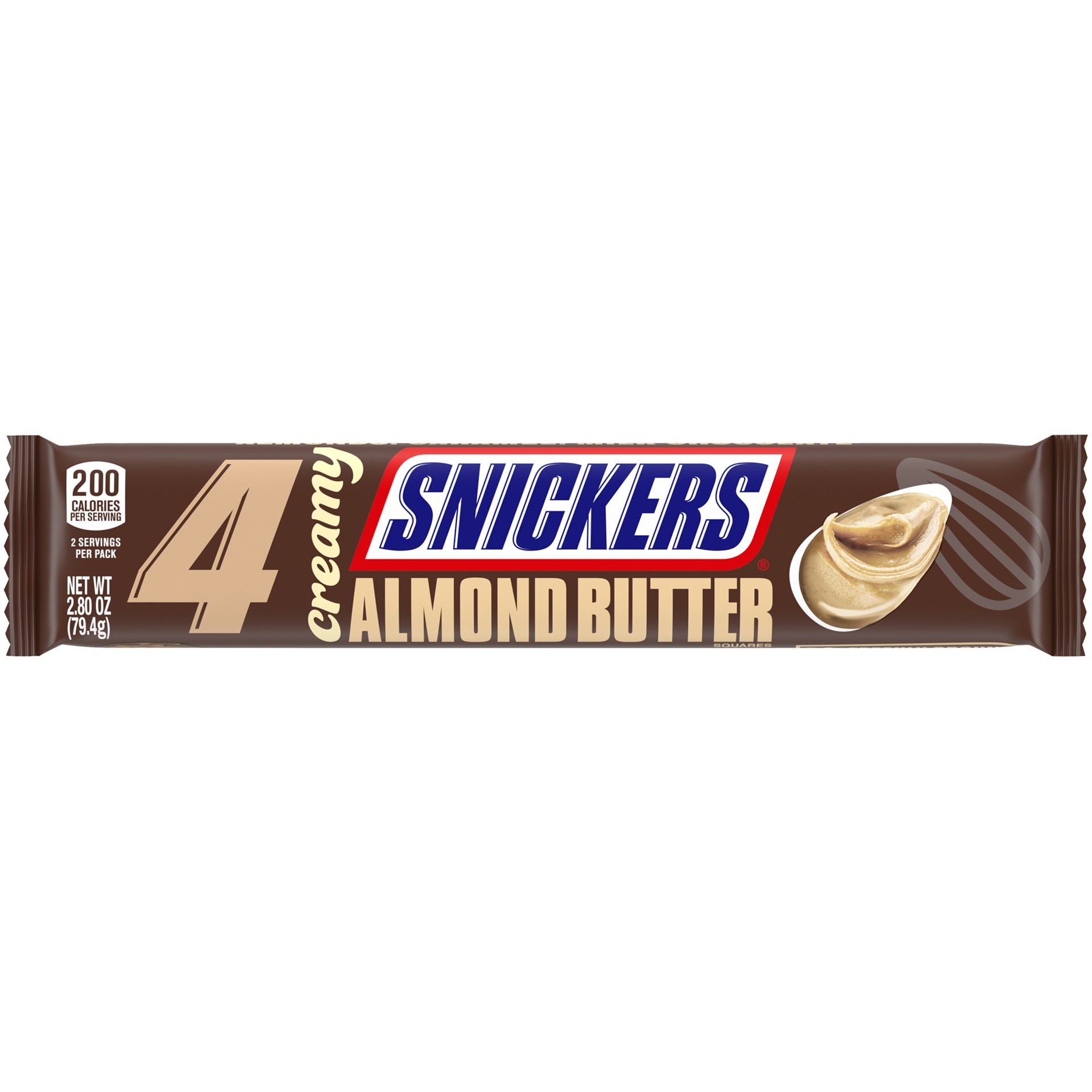 slide 1 of 8, Snickers Creamy SNICKERS Almond Butter Share Size Candy Bars, 2.14-Ounce Bar, 2.8 oz