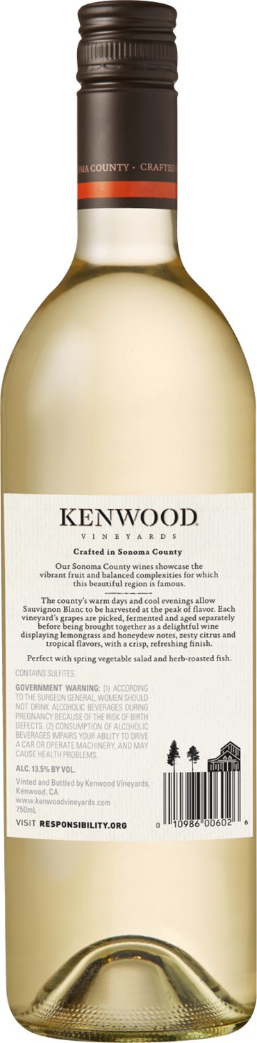 slide 4 of 6, Kenwood Lake/Sonoma County Sauvignon Blanc 750mL Bottle, 750 ml