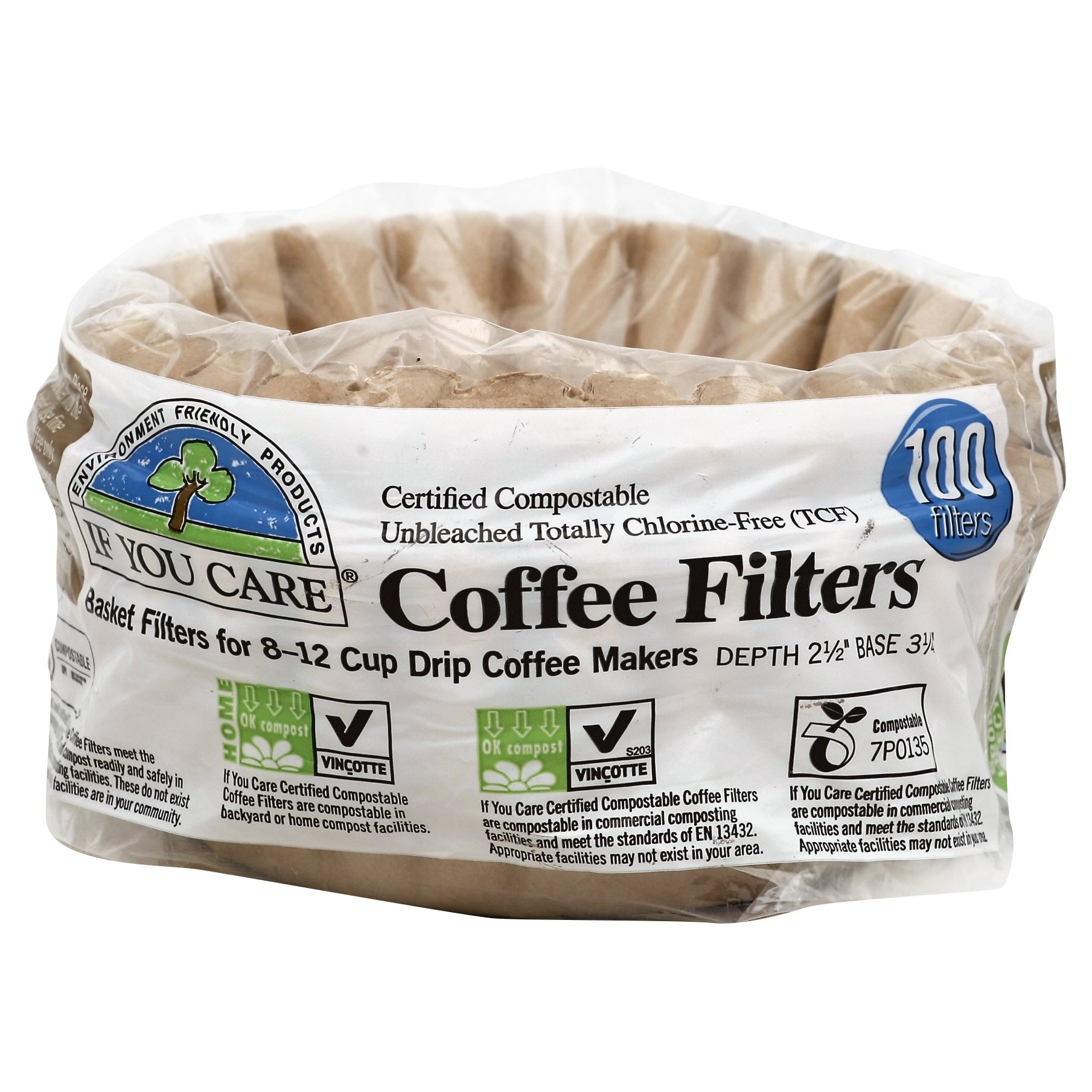 slide 1 of 1, If You Care Coffee Filters - Basket, 100 ct