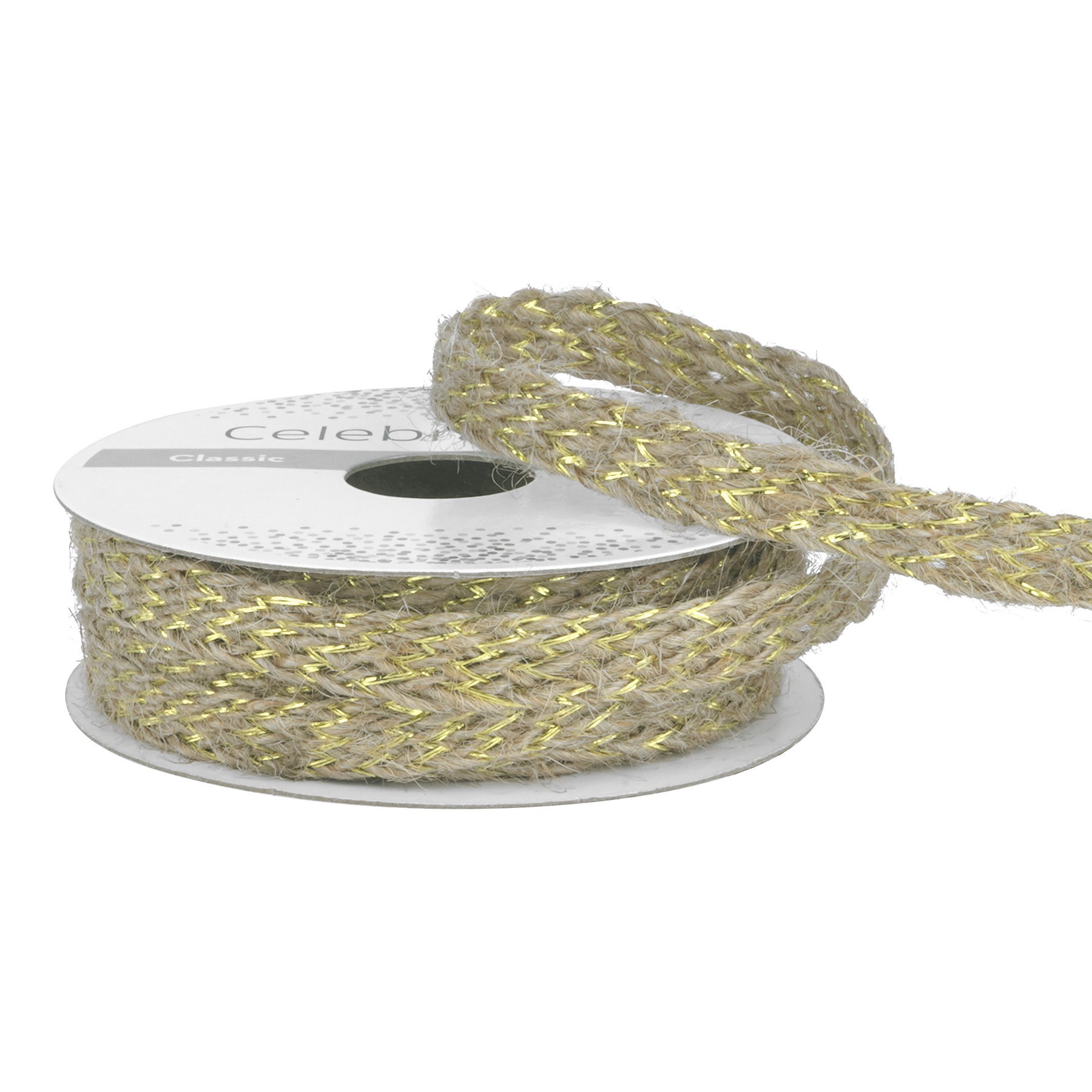 slide 3 of 4, 7/16" X 5yd. Metallic Jute Ribbon By Celebrate It, 7/16 in x 5 yd