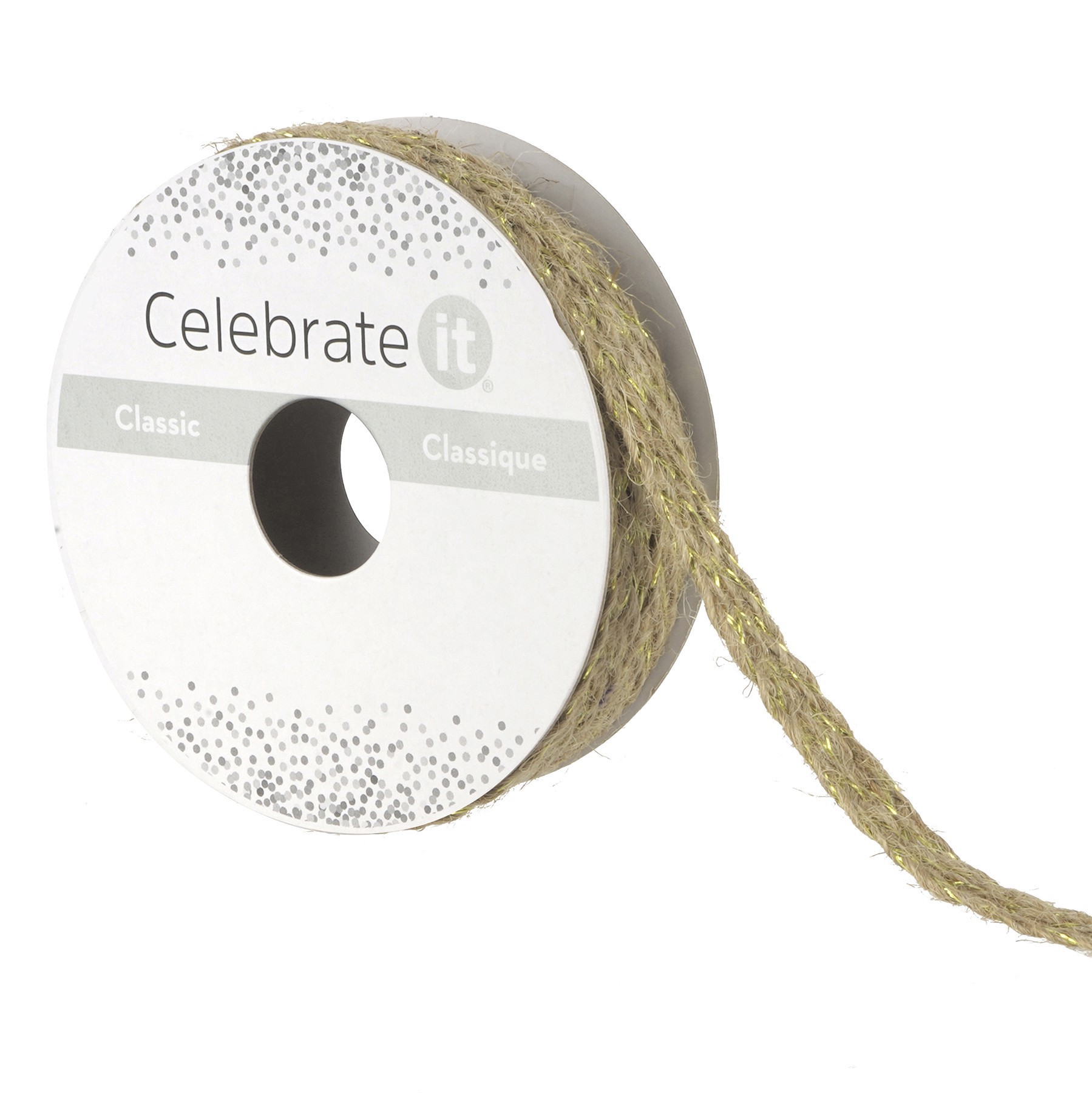 slide 4 of 4, 7/16" X 5yd. Metallic Jute Ribbon By Celebrate It, 7/16 in x 5 yd