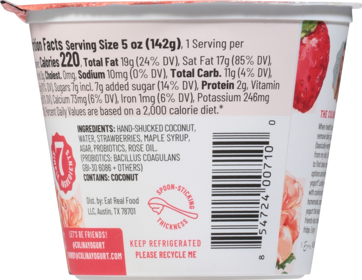 slide 10 of 11, Culina Thick Strawberry Rose Plant Based Yogurt 5 oz, 5 oz