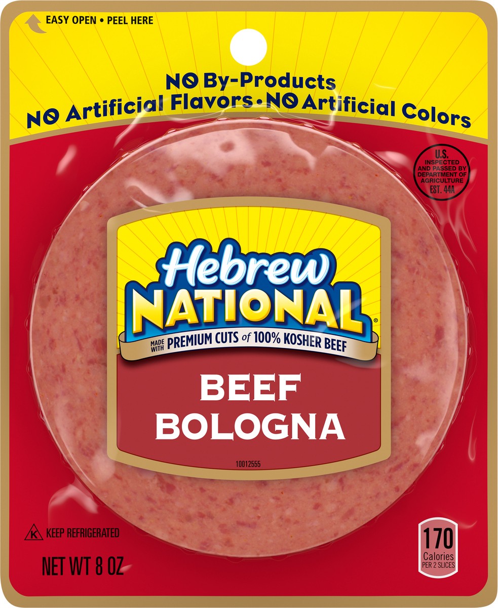 slide 5 of 5, Hebrew National Beef Bologna 8 oz, 8 oz