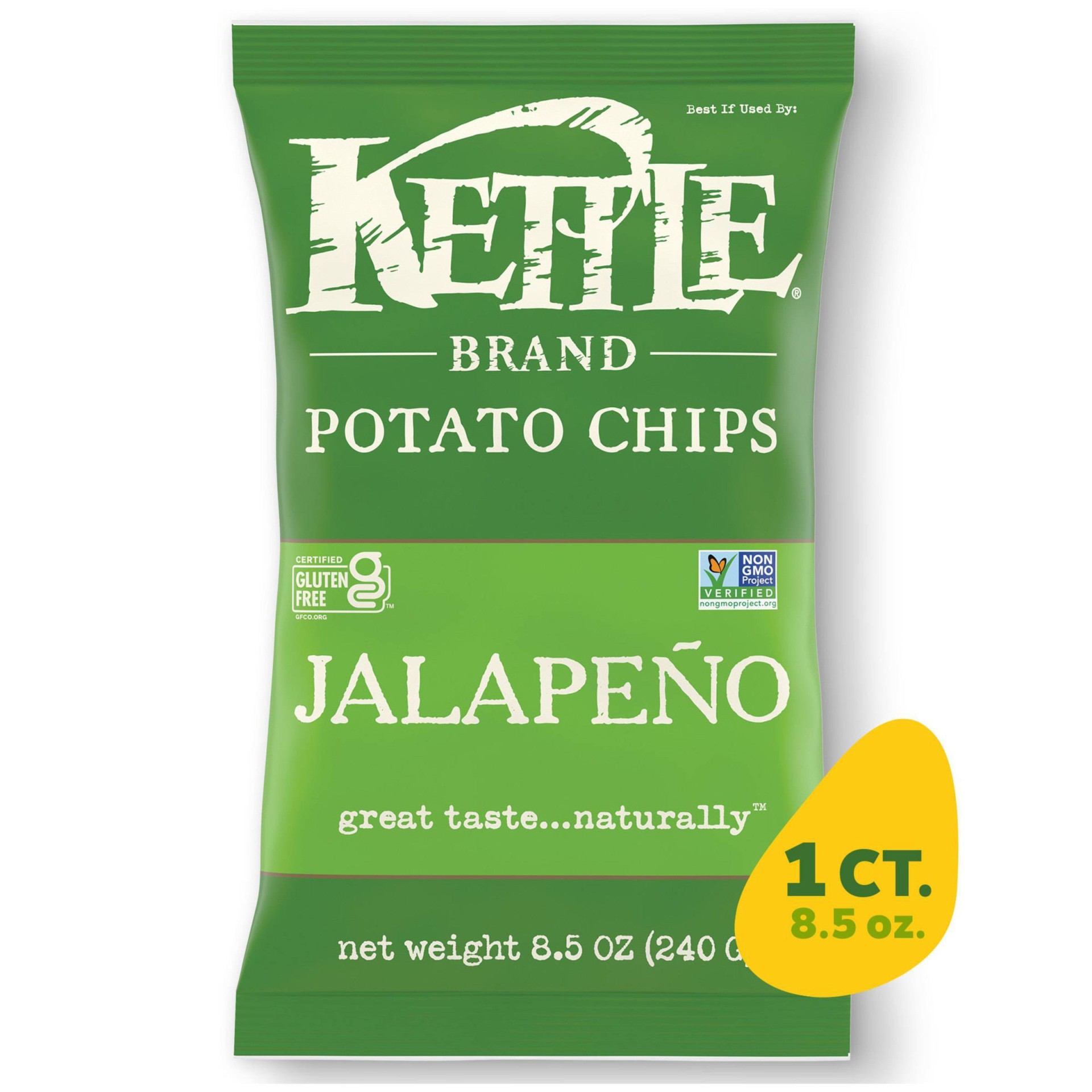 slide 1 of 9, Kettle Brand Potato Chips, Jalapeno Kettle Chips, 8.5 Oz, 8.5 oz