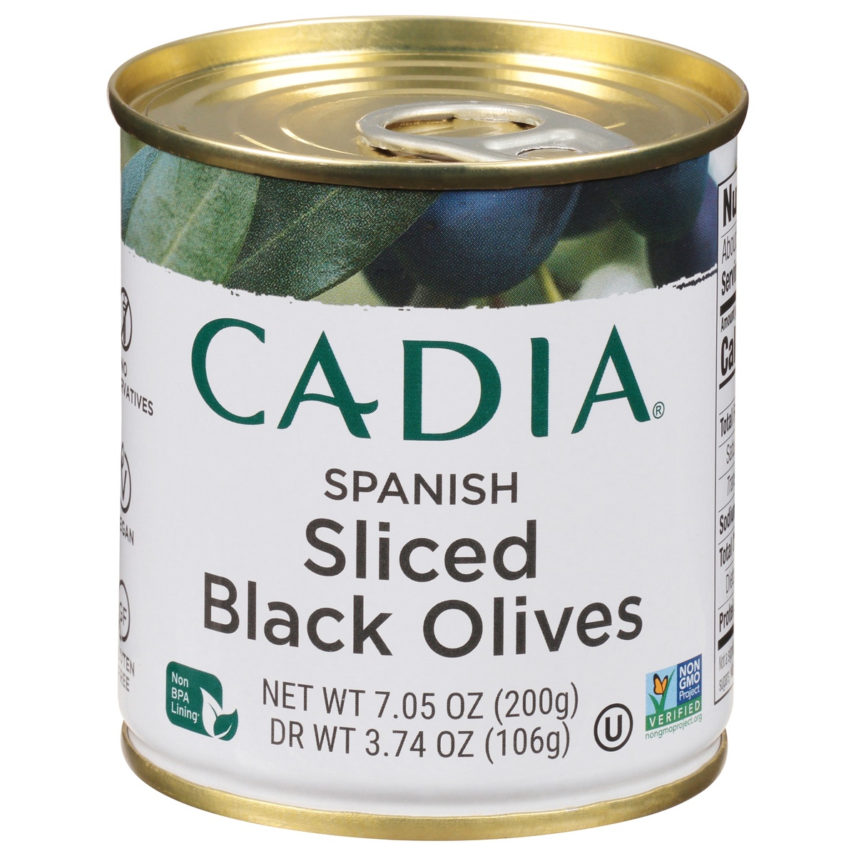 slide 1 of 1, Cadia Sliced Spanish Black Olives 7.05 oz, 7.05 oz