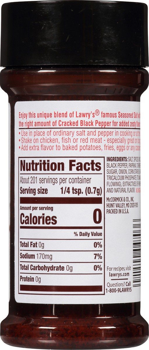 slide 3 of 7, Lawry's Black Pepper Seasoned Salt, 5 oz, 5 oz