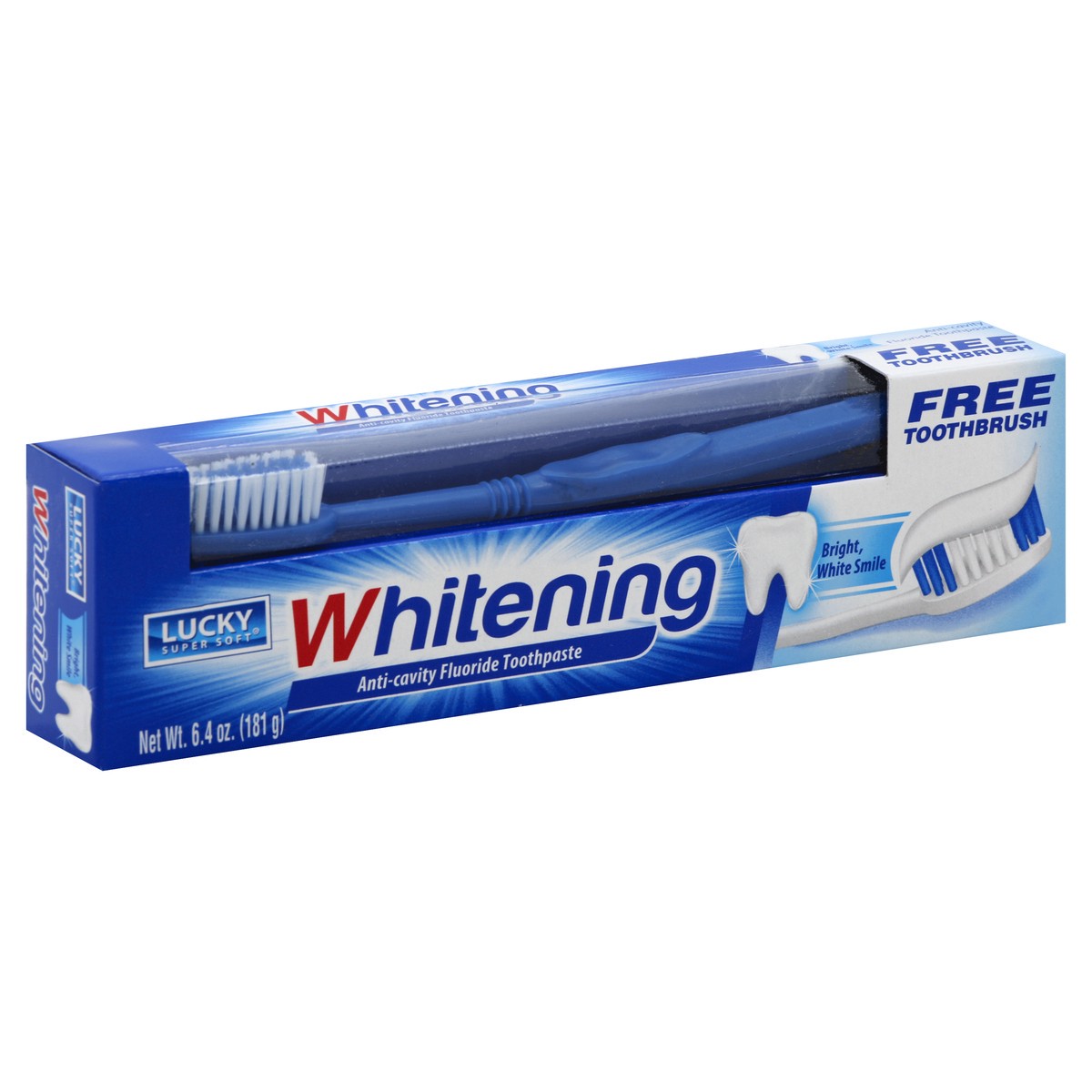 slide 7 of 8, Lucky Super Soft Lucky Toothbrush Whitening Toothpaste, 6.4 oz