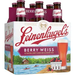 Leinenkugel's Berry Weiss Fruit Craft Beer, 4.7% ABV, 6 Pack, 12 fl oz Bottles