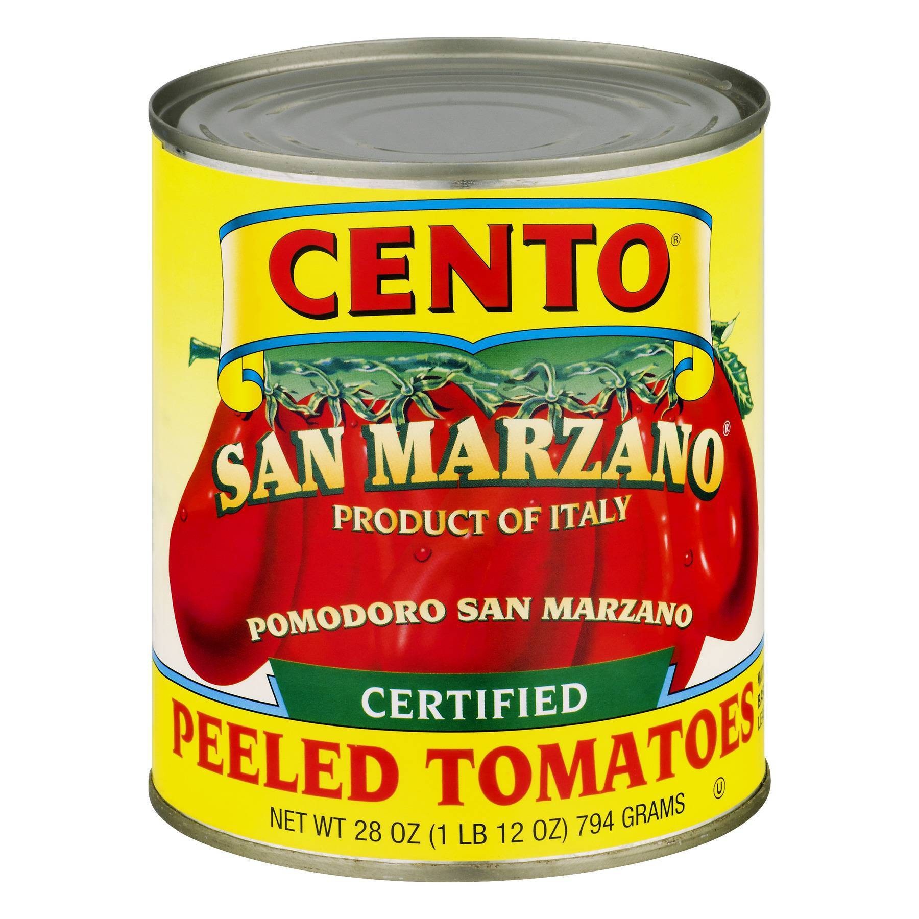 slide 1 of 1, Cento Tomatoes With Basil Leaf San Marzano Peeled, 28 oz