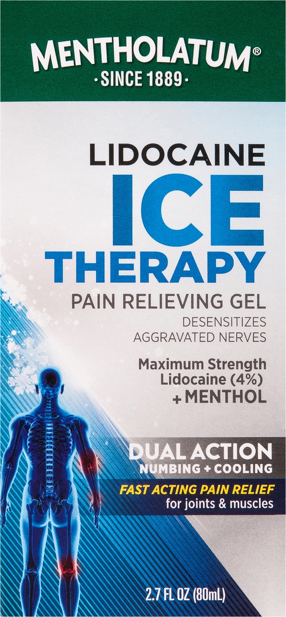 slide 6 of 8, Mentholatum Lidocaine Ice Pain Relieving Gel, 2.7 fl oz