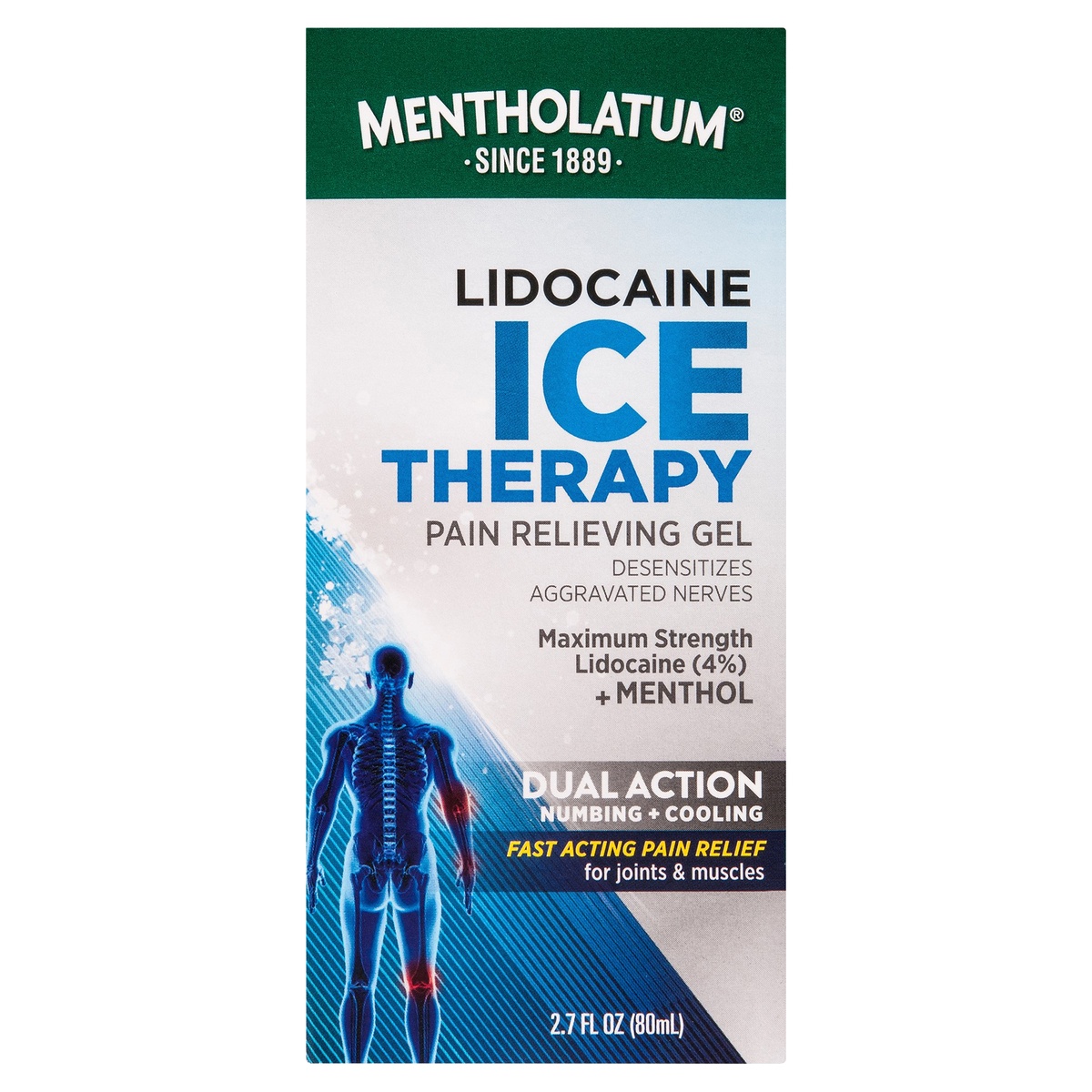 slide 8 of 8, Mentholatum Lidocaine Ice Pain Relieving Gel, 2.7 fl oz