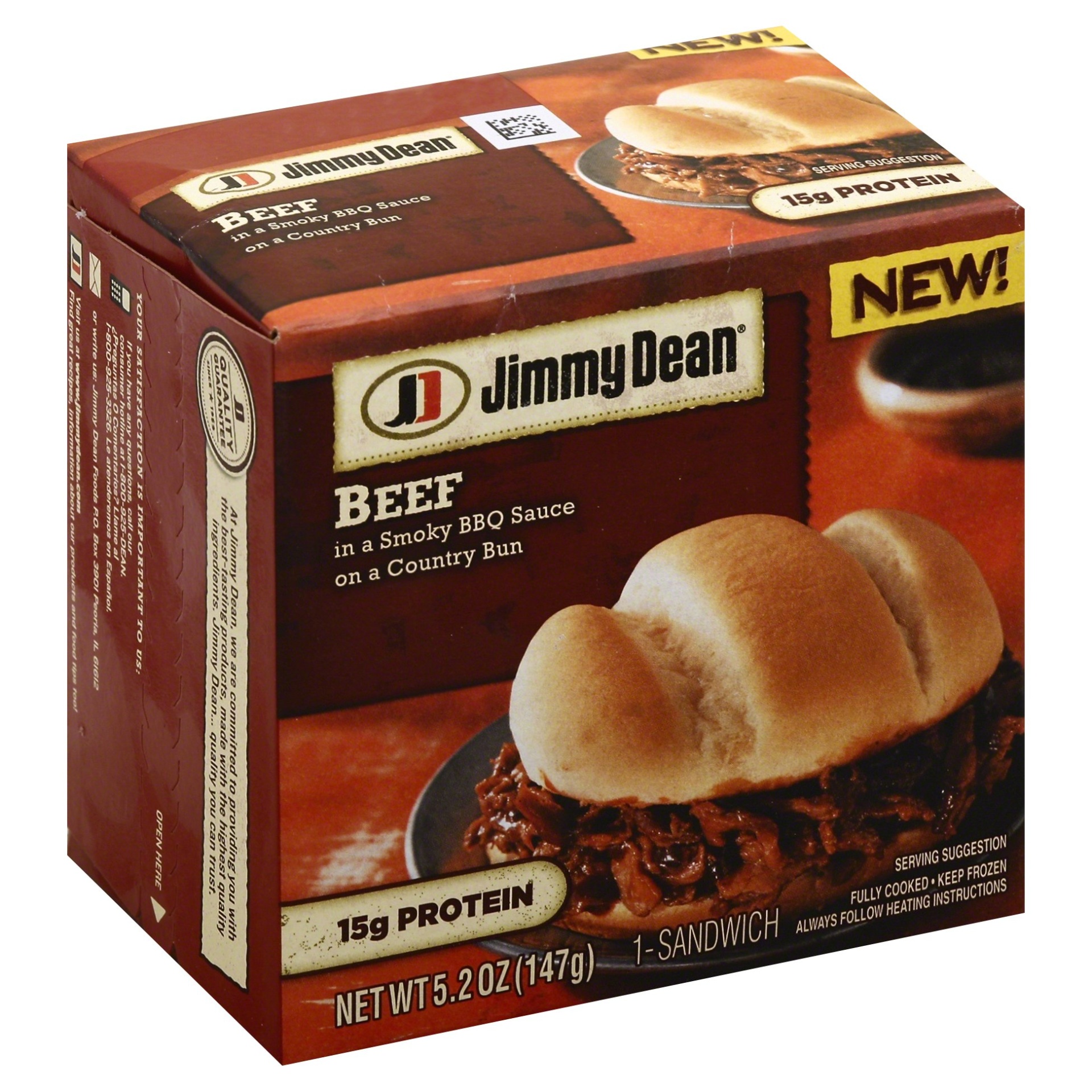 slide 1 of 1, Jimmy Dean BBQ Beef Sandwich, 5.2 oz