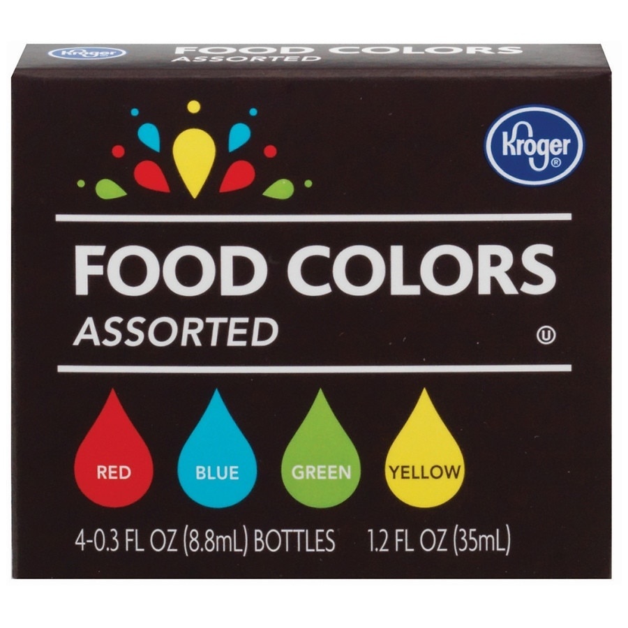 slide 1 of 1, Kroger Assorted Food Coloring Kit, 4 ct