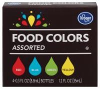 slide 1 of 1, Kroger Assorted Food Coloring Kit, 4 ct