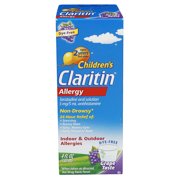 slide 1 of 1, Claritin Children's Claritin Non-Drowsy Allergy Relief Grape Taste Liquid, 4 fl oz