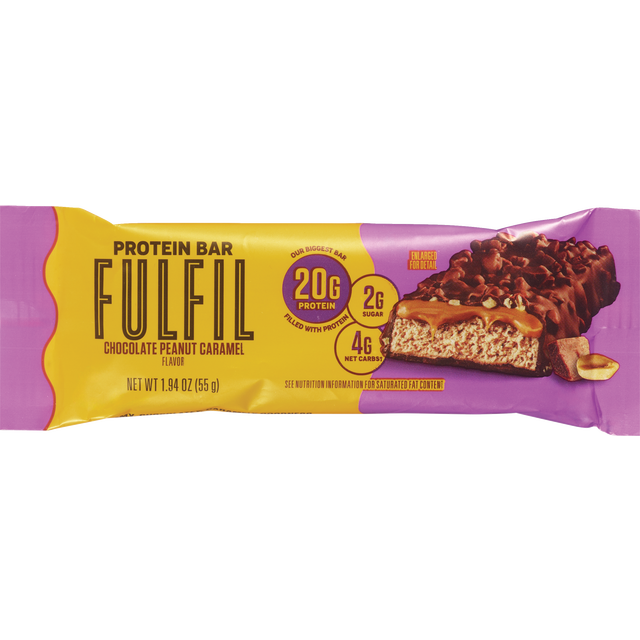 slide 1 of 4, Fulfil Chocolate Peanut Caramel Flavor Protein Bar 1.94 oz, 1.94 oz