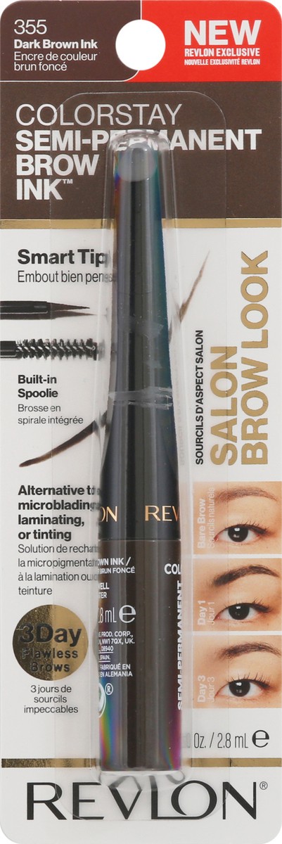 slide 6 of 9, Colorstay Semi-Permanent Brow Ink, Dark Brown, 1 ct