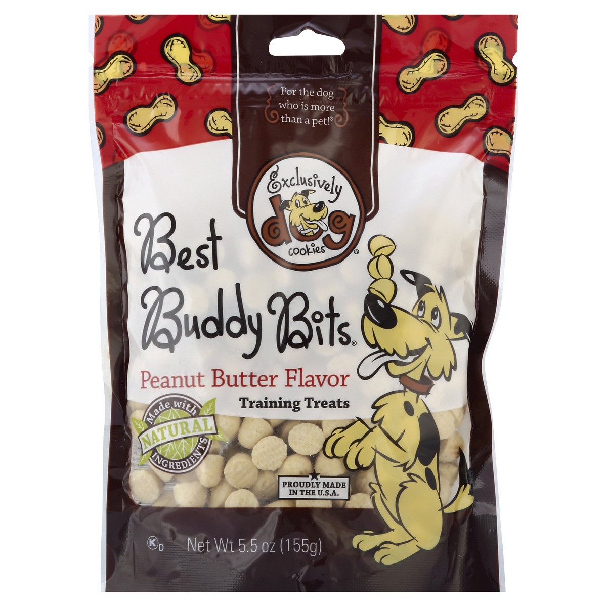 slide 3 of 3, Exclusively Dog Cookies Exclusively Pet Peanut Butter Best Buddy Bits Treat, 5.5 oz